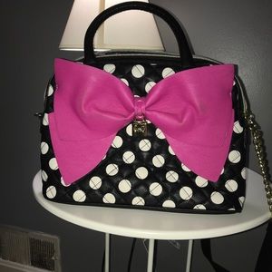 betsey johnson polka dot purse